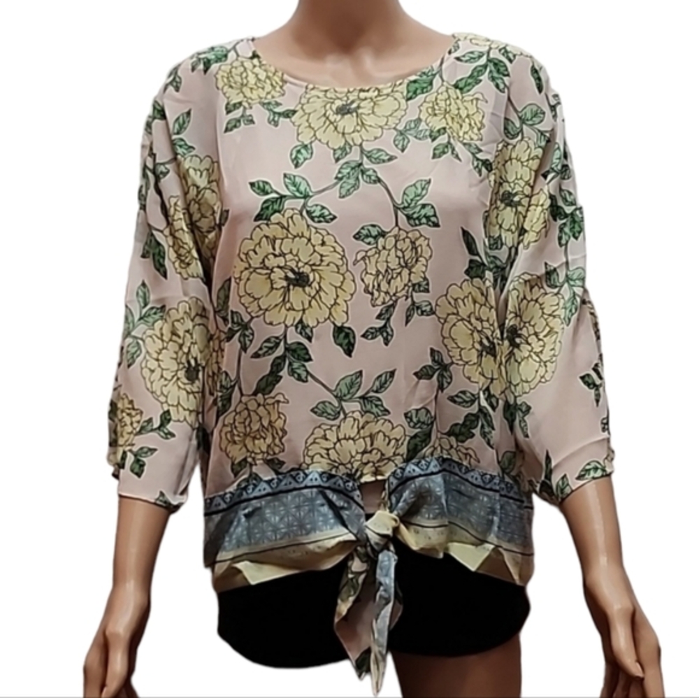 Melissa Paige Kimono‎ Sleeve Floral Blouse Size  S/P Pink Sher NWT